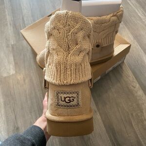 UGG Beige Knit Boots